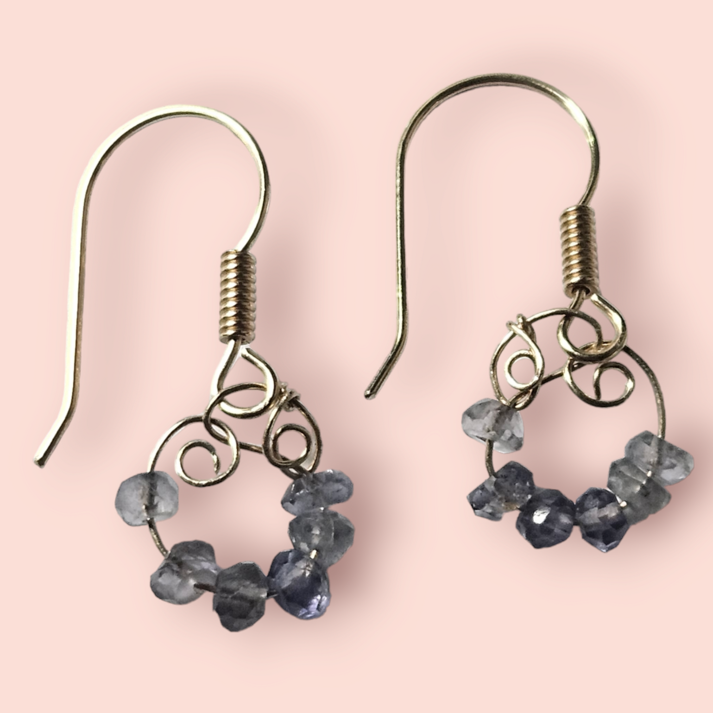 Handmade 14k Iolite Earrings