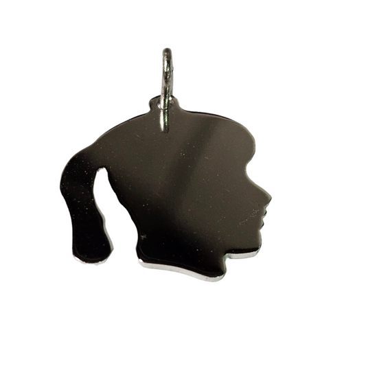 Girls Head with Ponytail Charm (flaws)