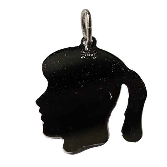 Girls Head with Ponytail Charm (flaws)