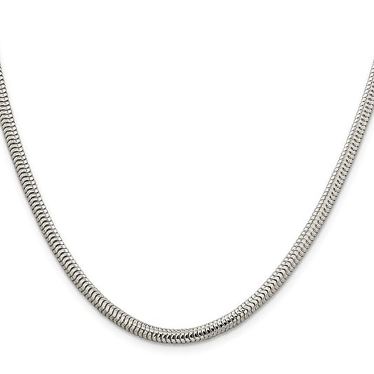 18" 4mm Sterling Silver Snake Chain $130