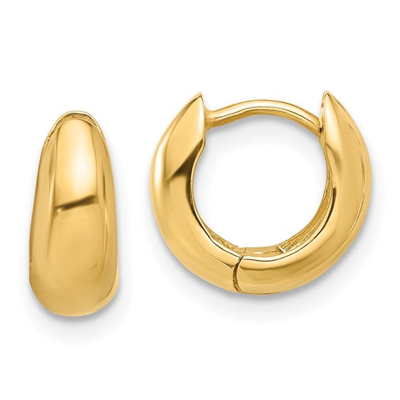 14K Hinged Huggie Hoop Earrings