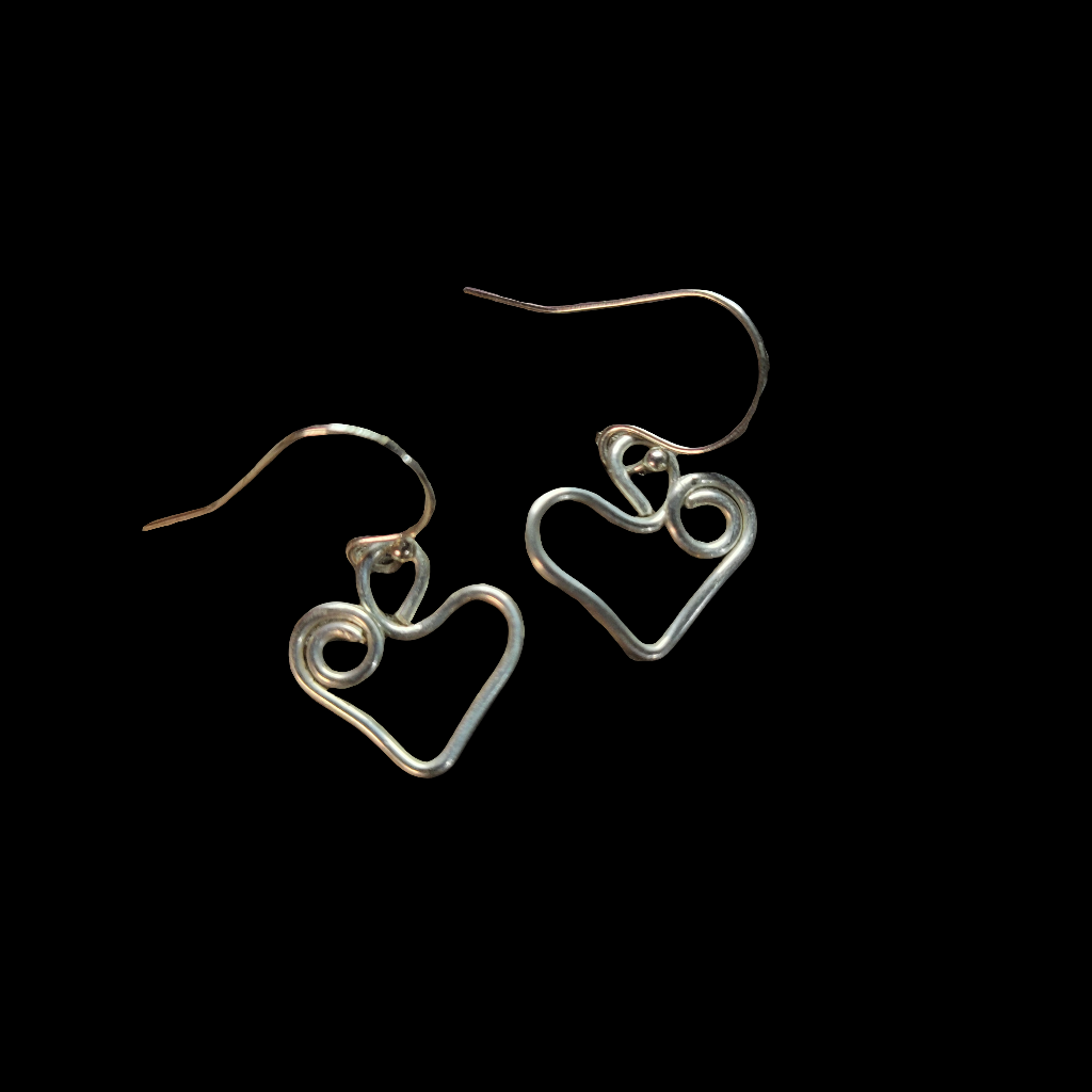 Handmade Sterling Silver Heart Earrings