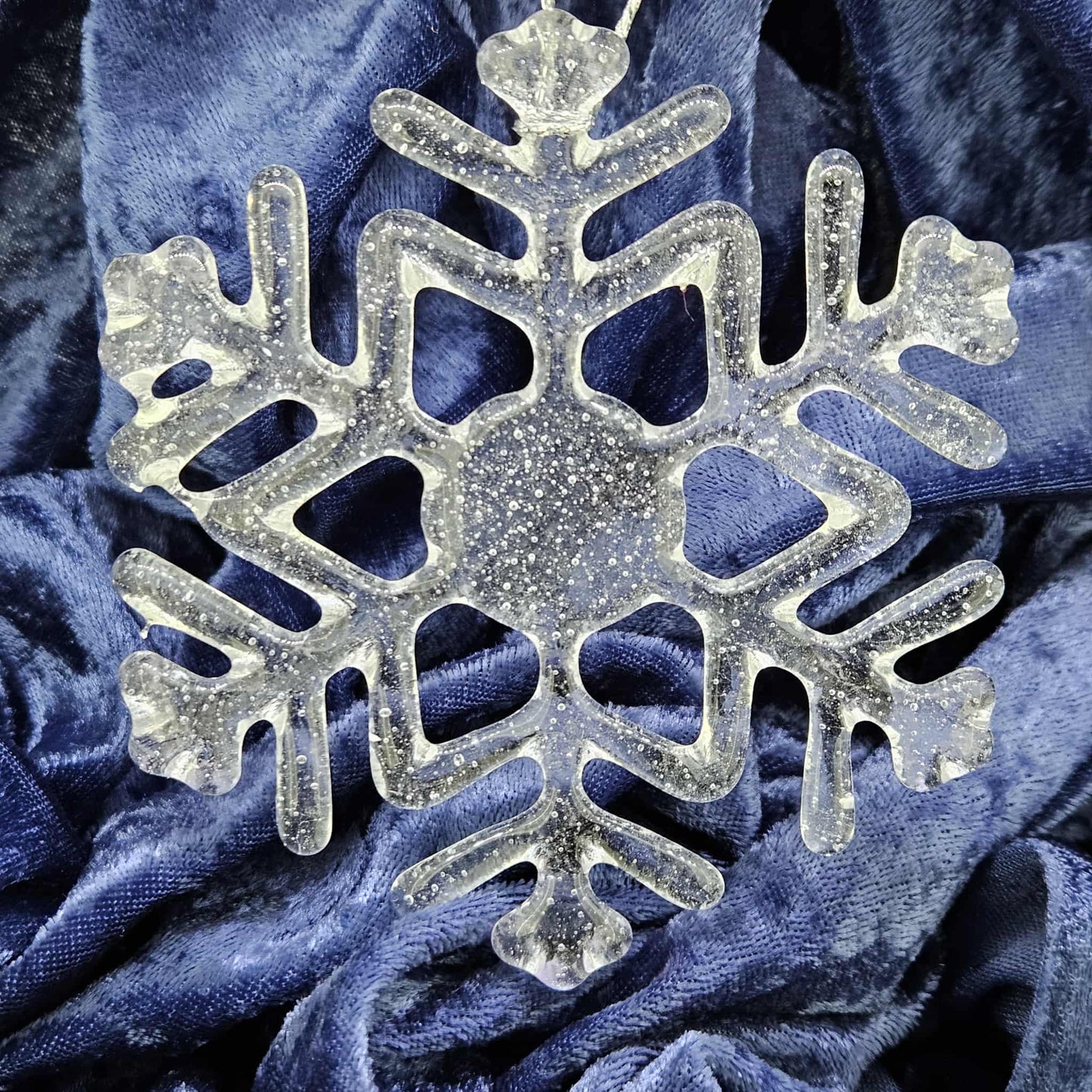 Clear Fused Glass Snowflake Ornament