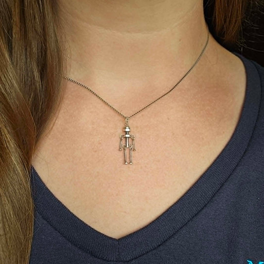 Sterling Robot Necklace