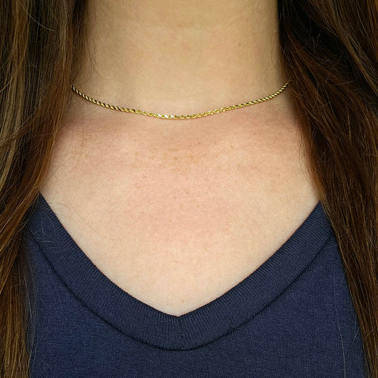 14k 16" Diamond Cut Rope Chain