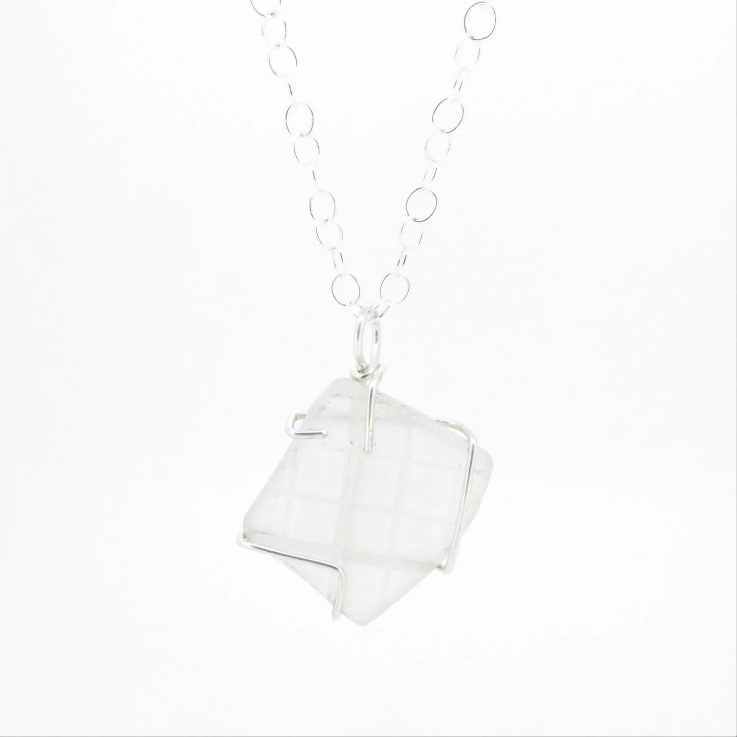 Genuine White Seaglass Necklace