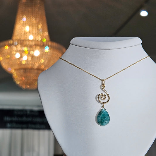 Handmade Emerald Briolette Pendant