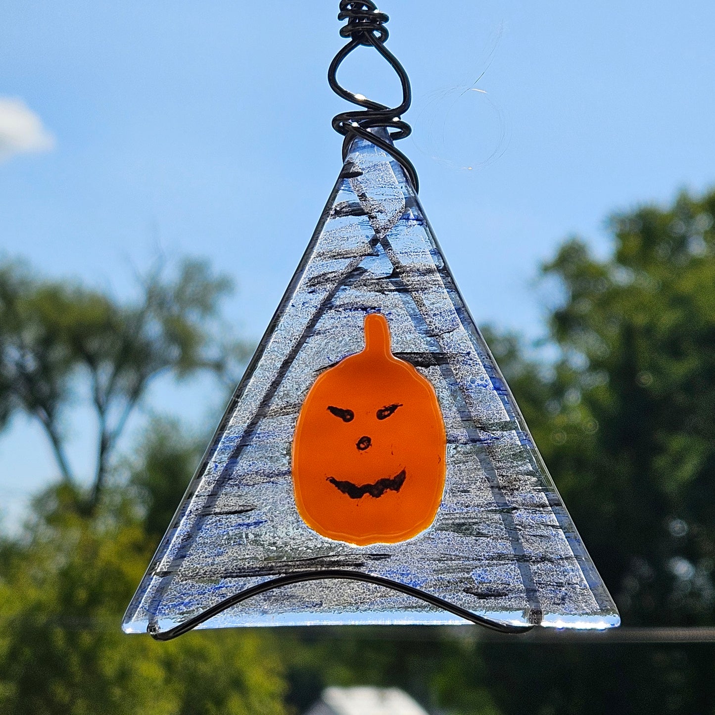 Fused Glass Pumpkin Suncatcher
