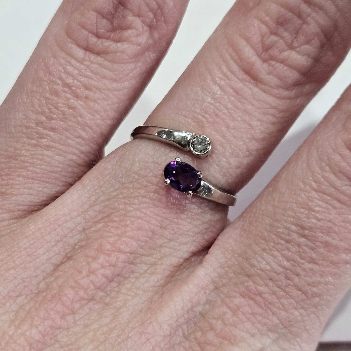 Handmade Amethyst and Diamond Ring