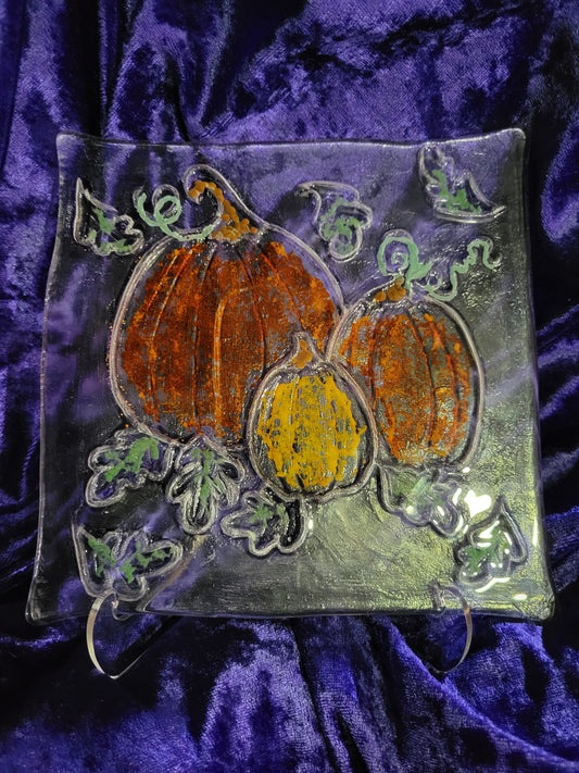 Fused Glass Pumpkin Decor