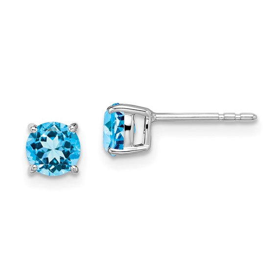 14k Blue Topaz Studs 5mm