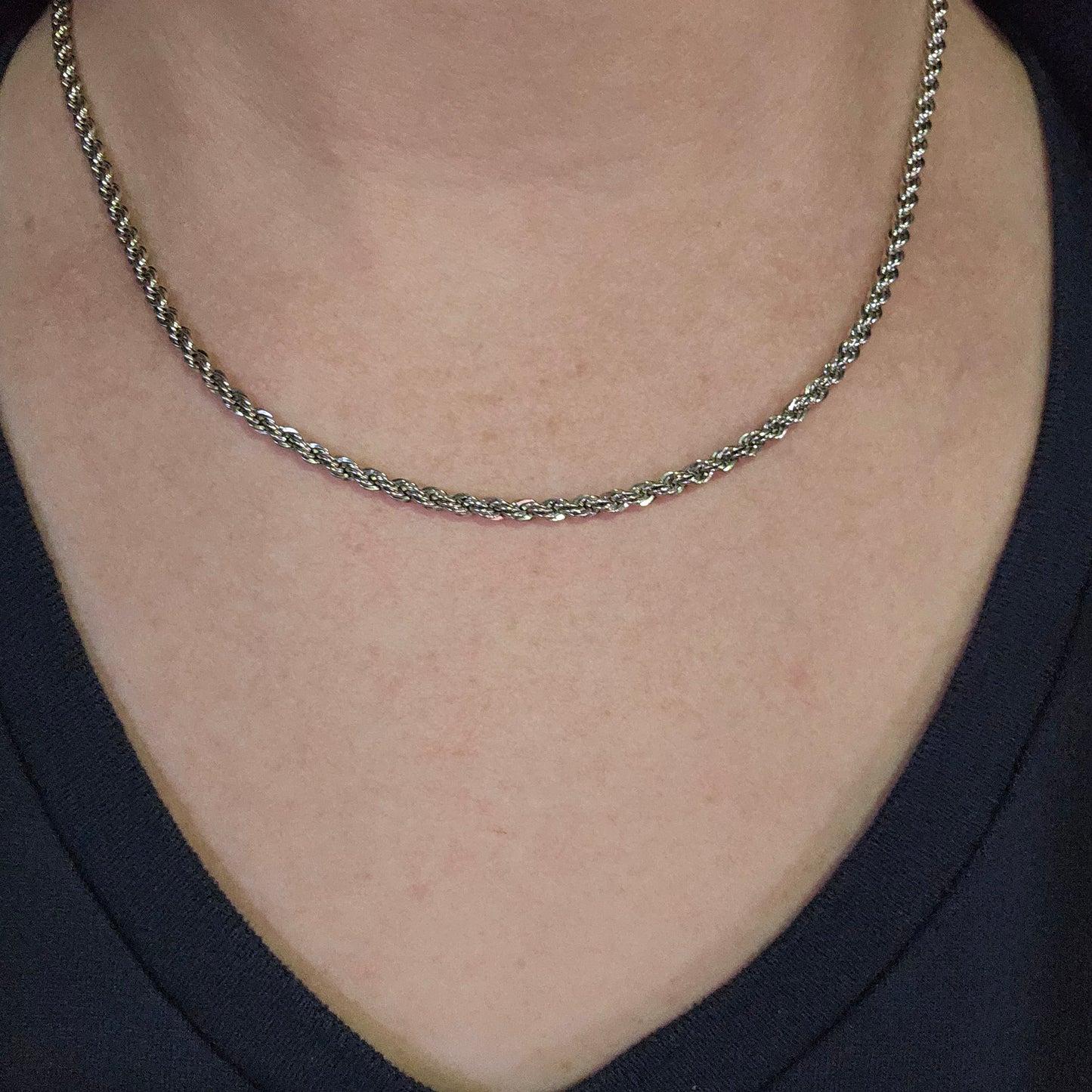 3mm Sterling Silver Rope Chain 18"