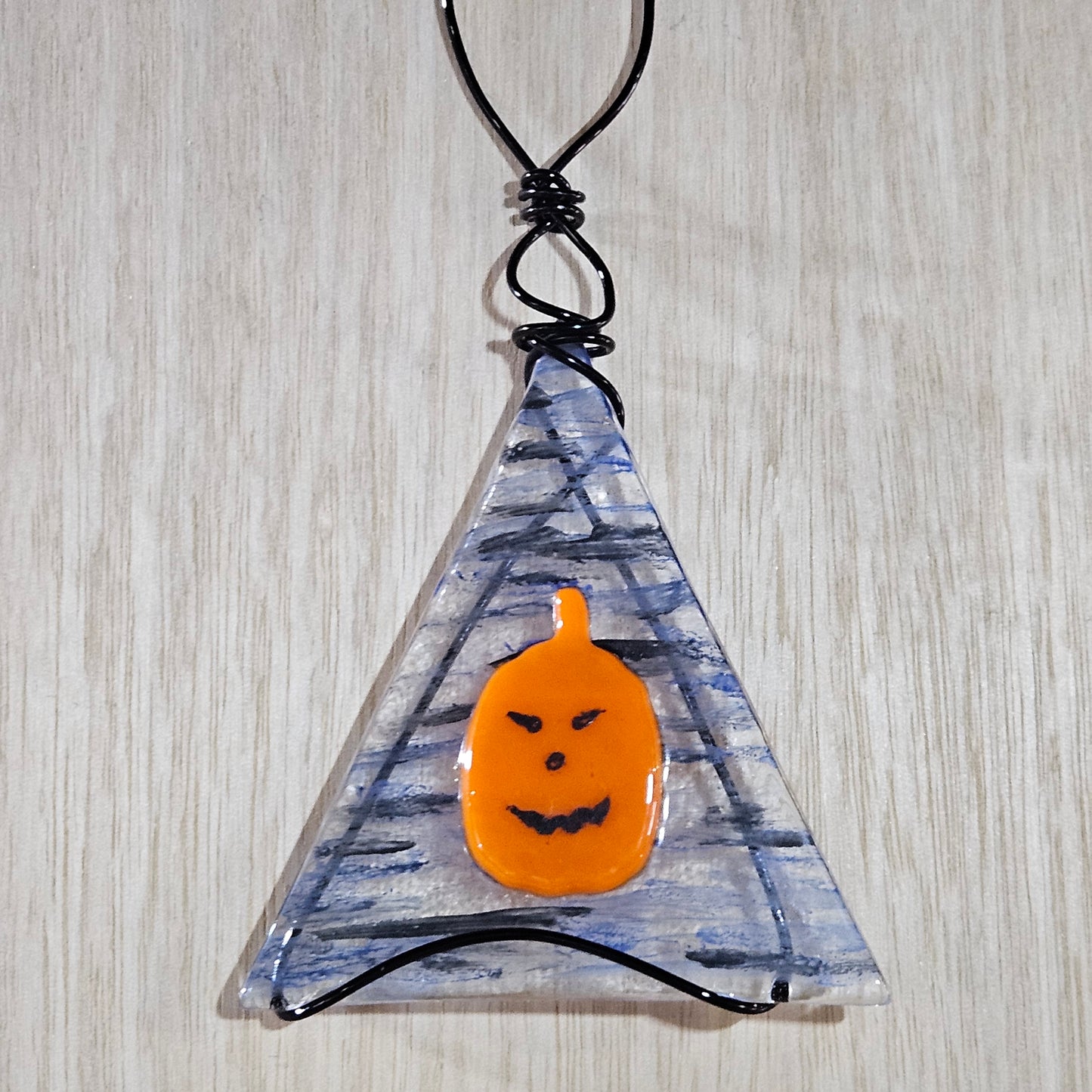 Fused Glass Pumpkin Suncatcher