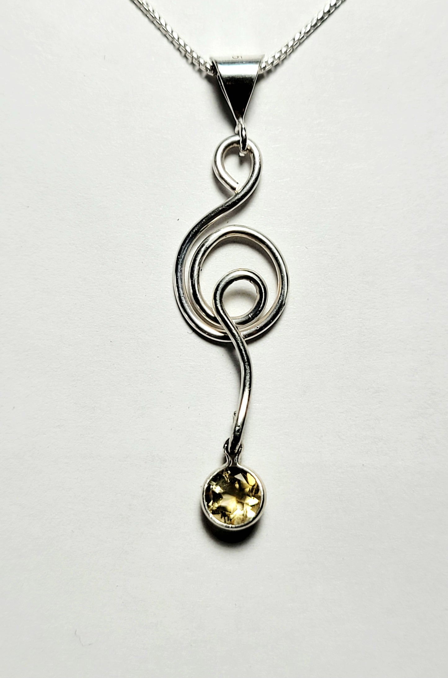 Handmade Sterling Citrine Necklace