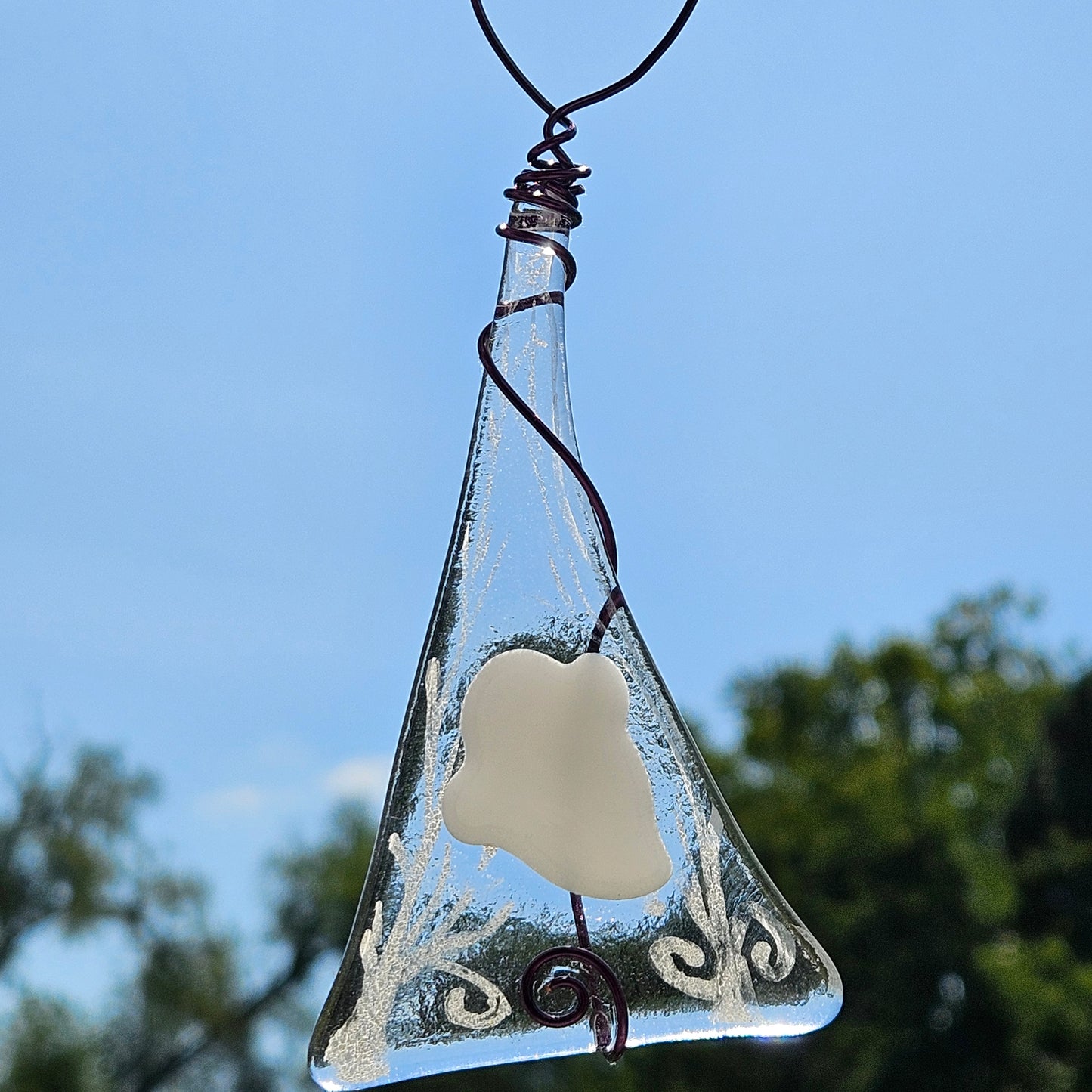 Fused Glass Ghost Suncatcher