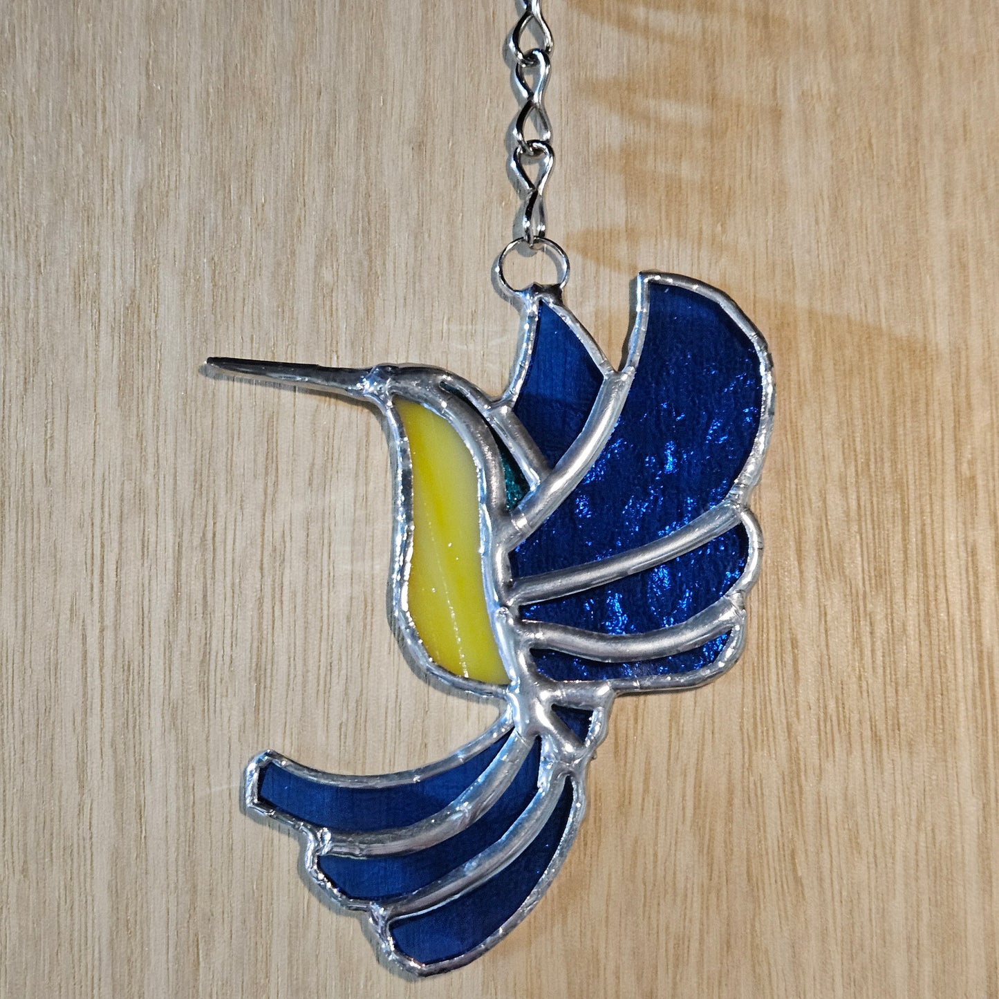 Handmade Hummingbird Stained Glass Suncatcher