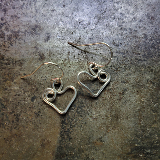 Handmade Sterling Silver Heart Earrings