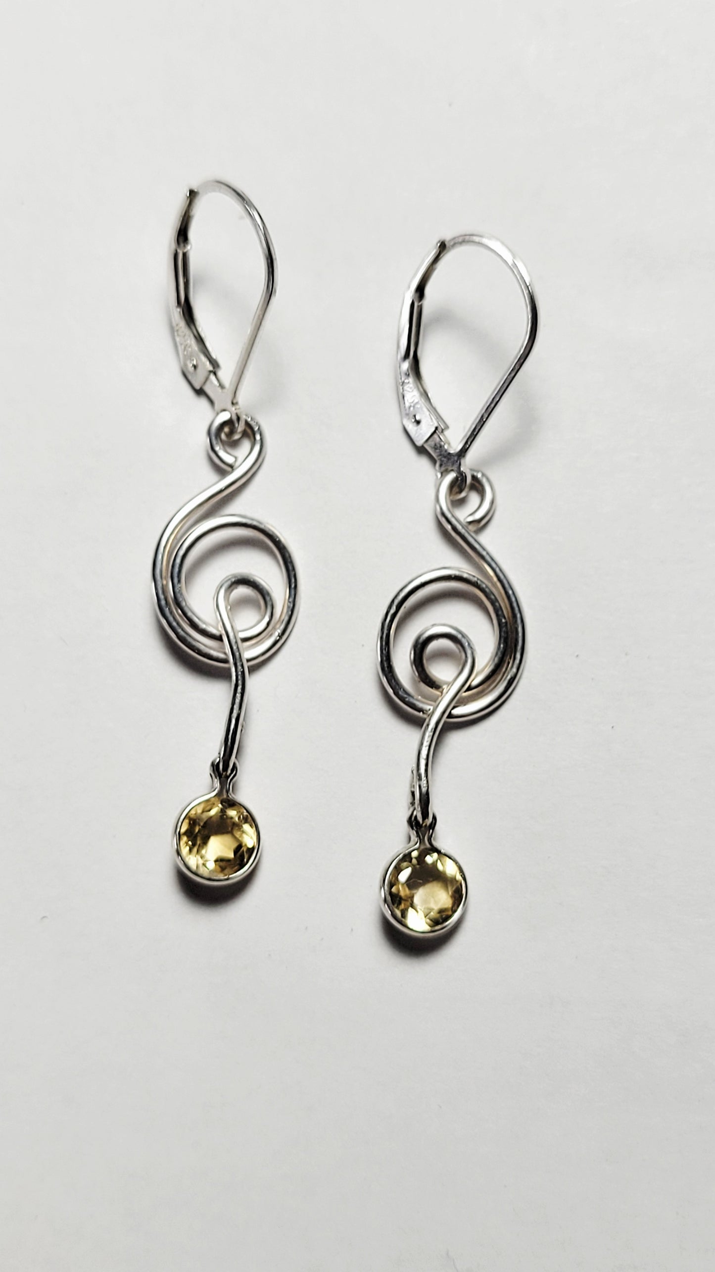 Handmade Sterling Citrine Earrings