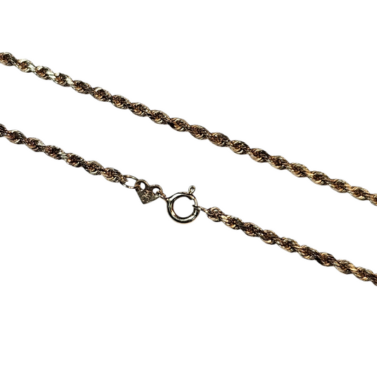 18" 14K Yellow Gold Rope Chain