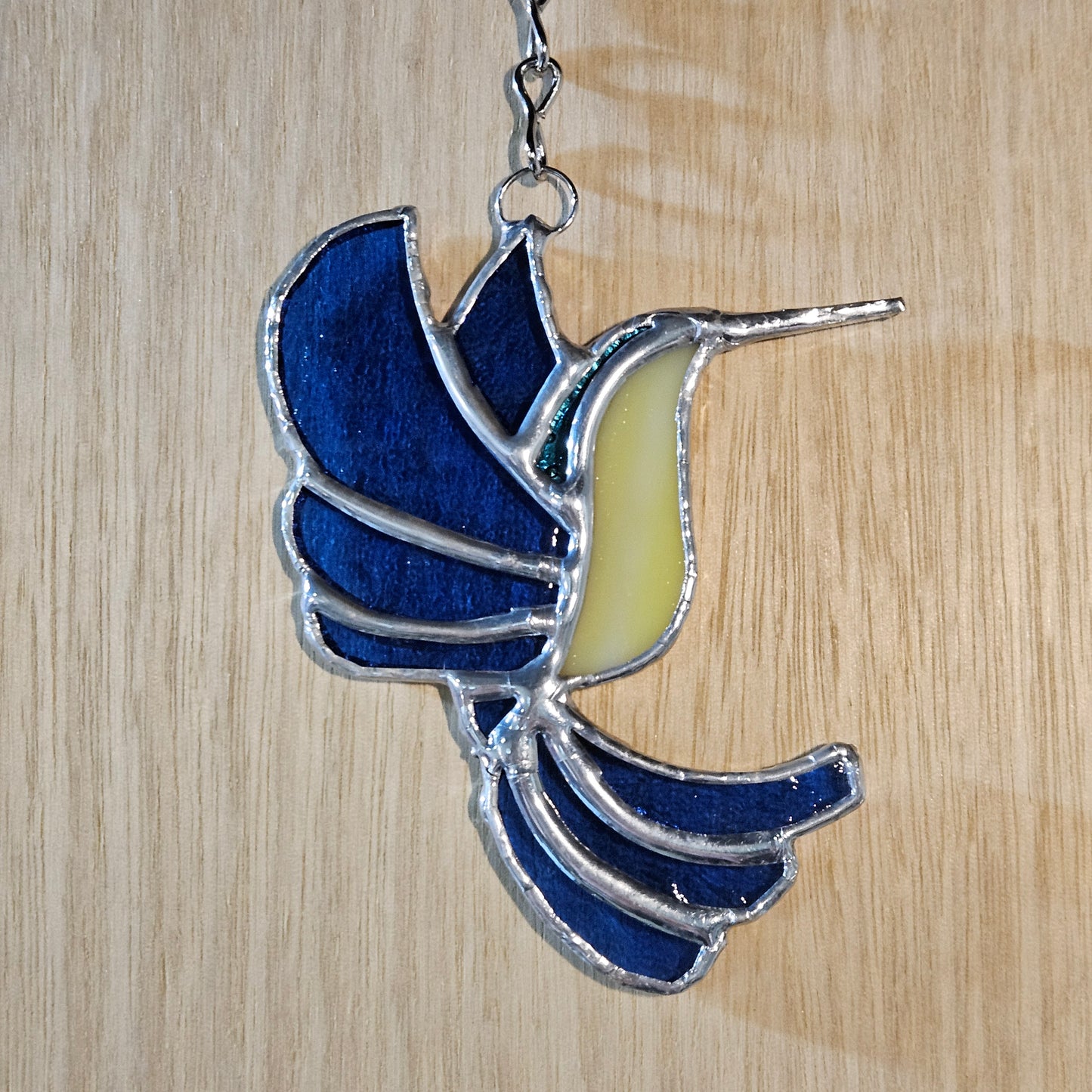 Handmade Hummingbird Stained Glass Suncatcher