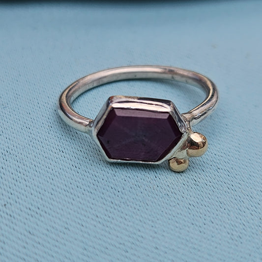 Handmade Silver and Gold Ruby Ring