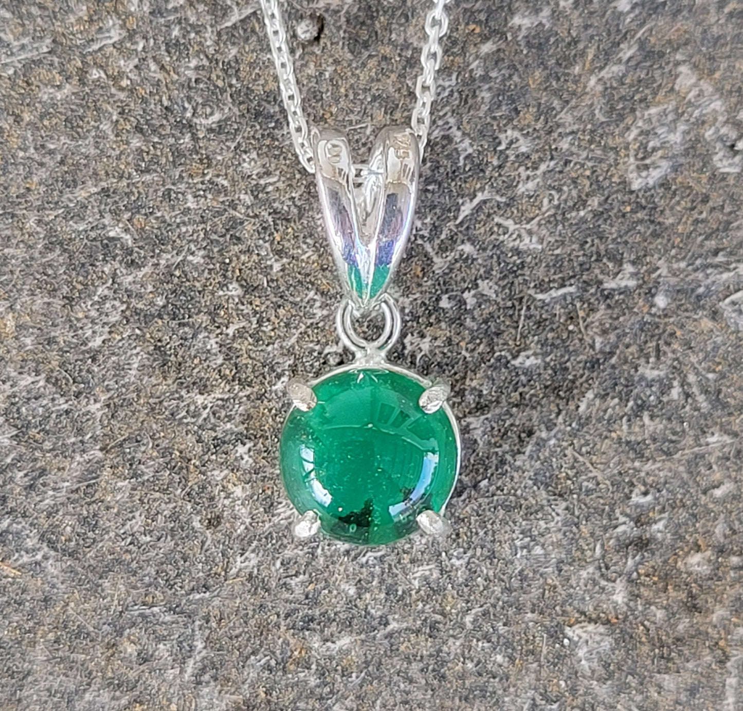 Fused Glass Green Pendant