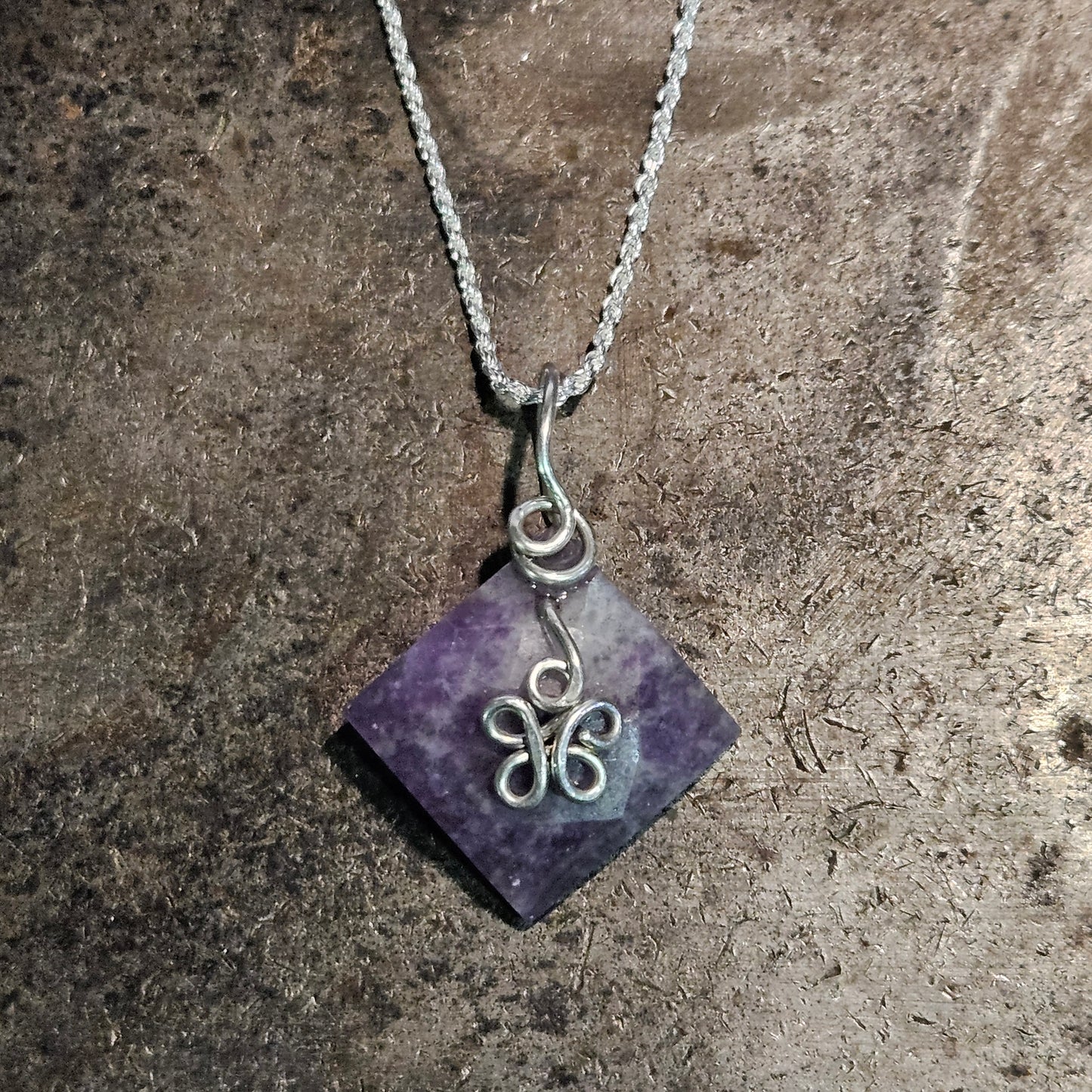 Handmade Sterling Silver Lepidolite Necklace