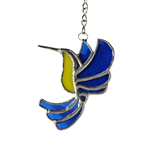 Handmade Hummingbird Stained Glass Suncatcher