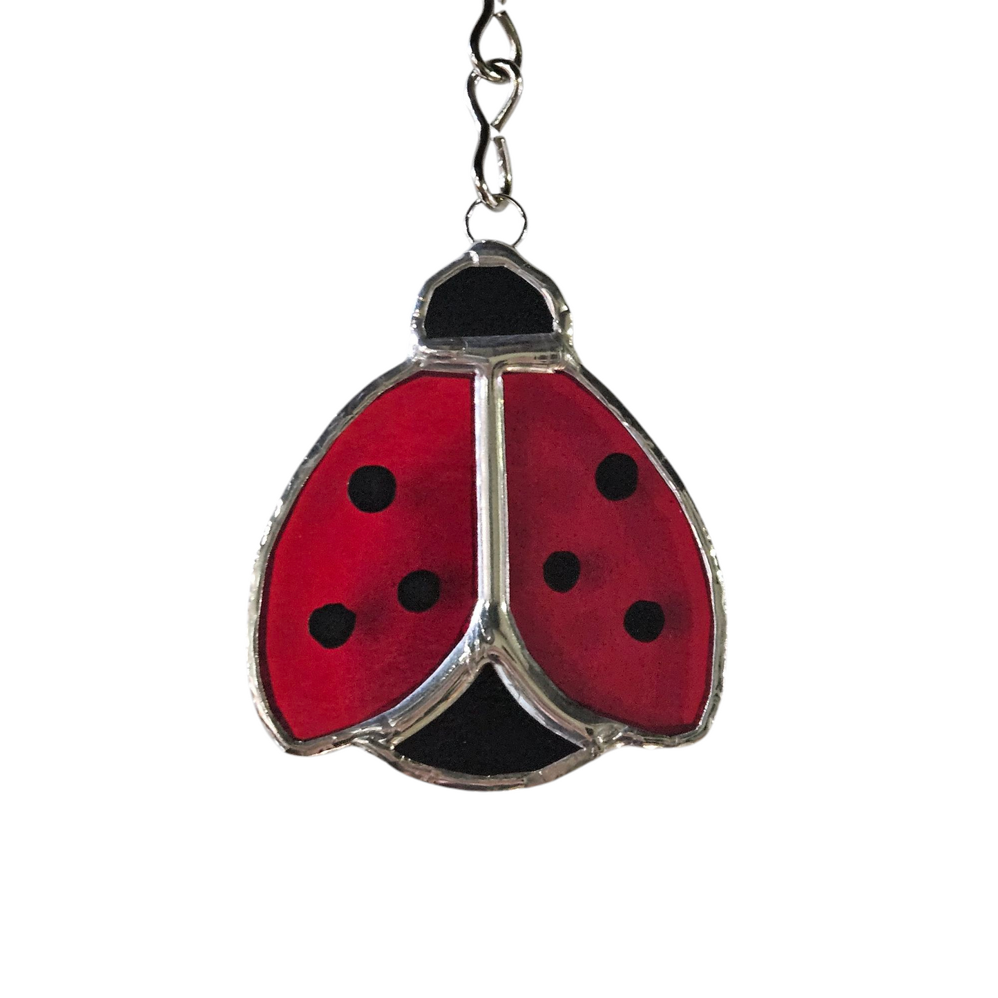 Handmade Stained Glass Ladybug Suncatcher
