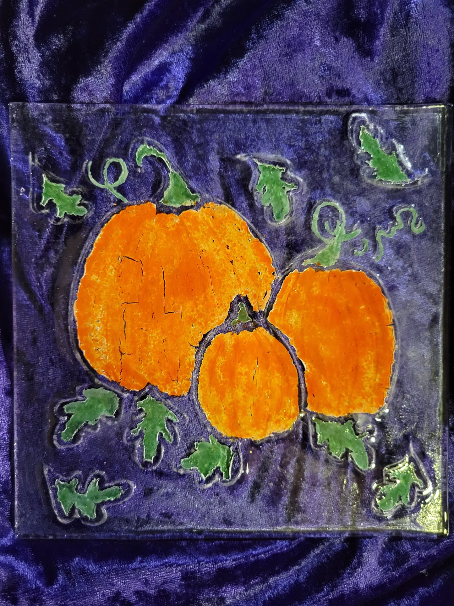 Fused Glass Pumpkin Decor