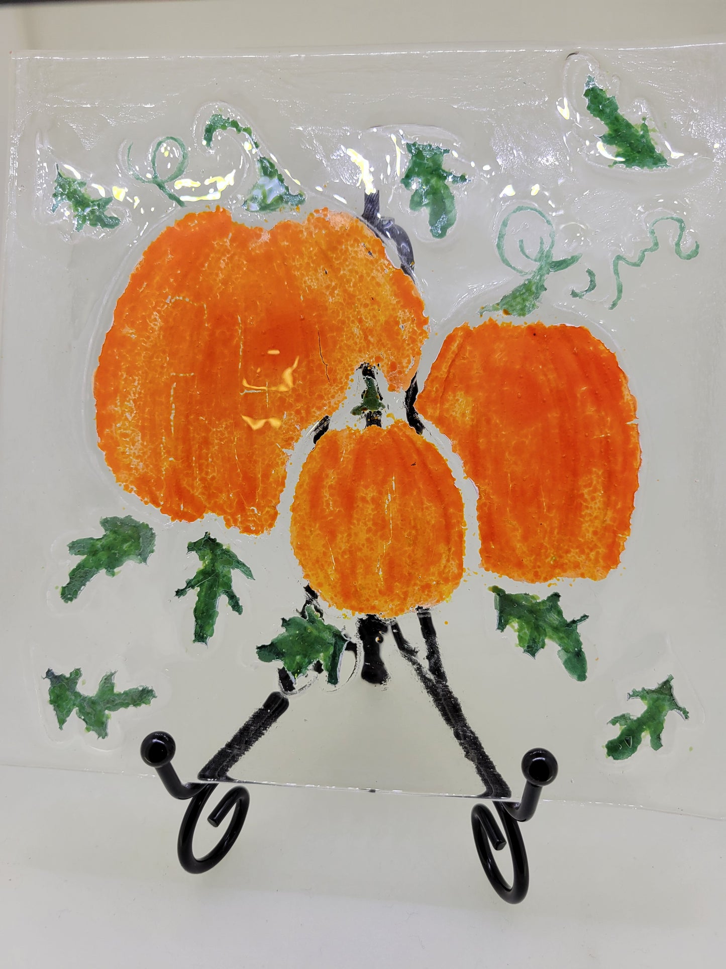 Fused Glass Pumpkin Decor