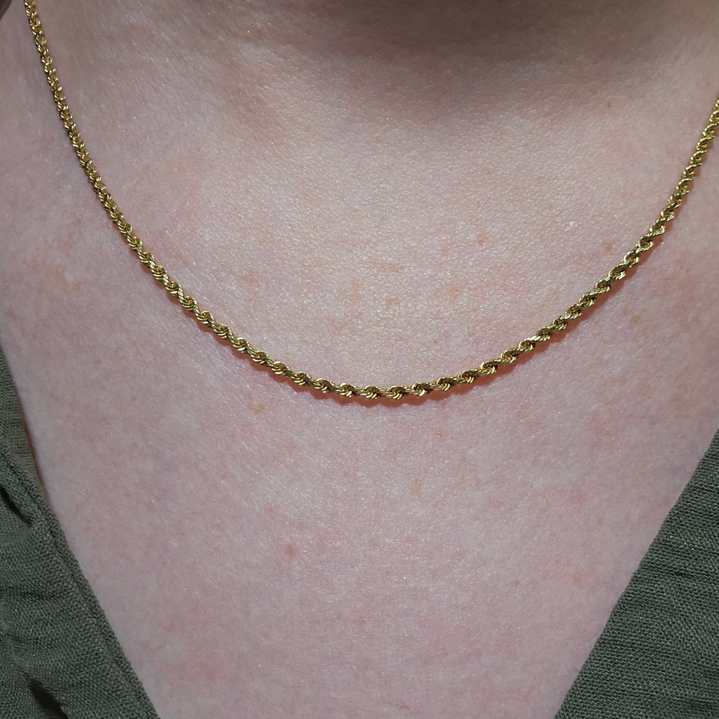 18" 14K Yellow Gold Rope Chain