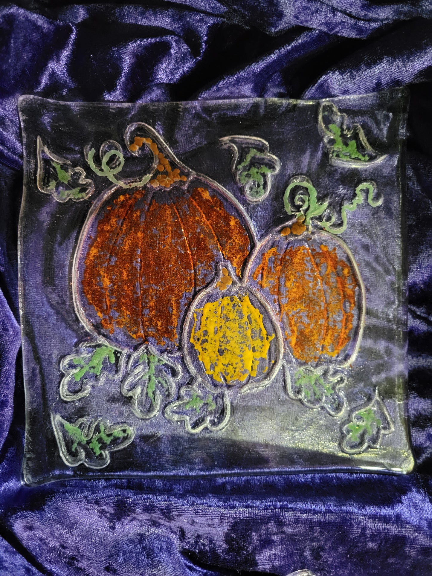 Fused Glass Pumpkin Decor