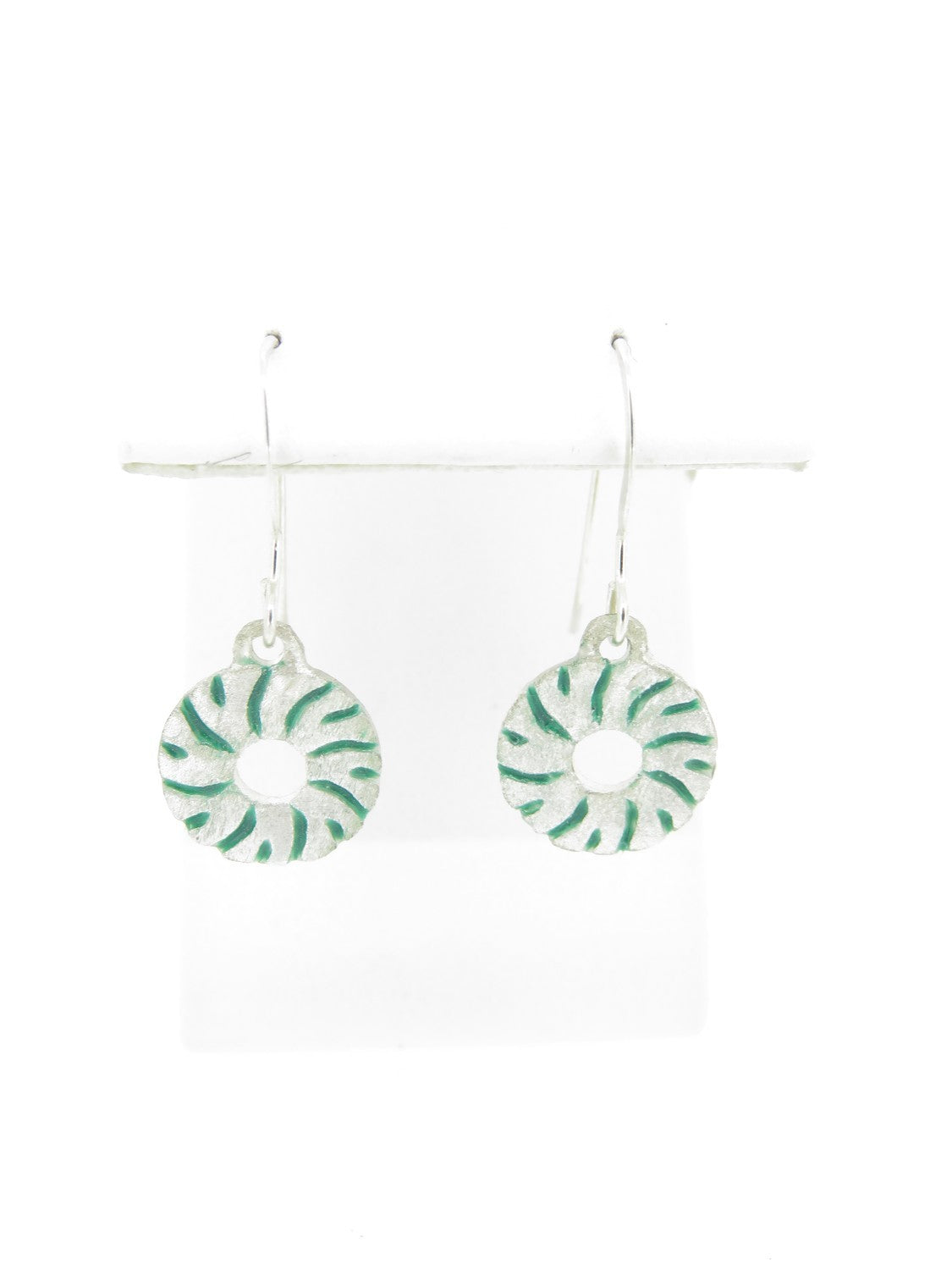 Small Green Millstone Earrings