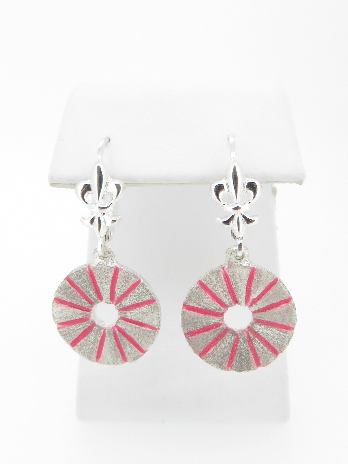 Millstone Earrings with Pink