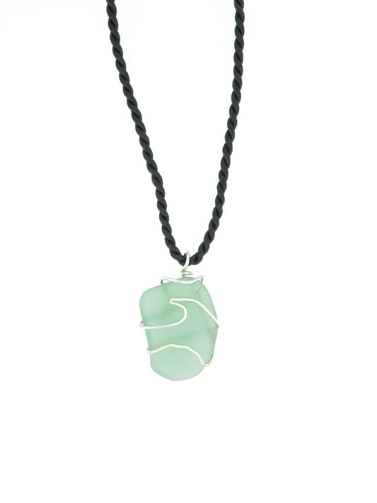 Green Wave Seaglass Necklace