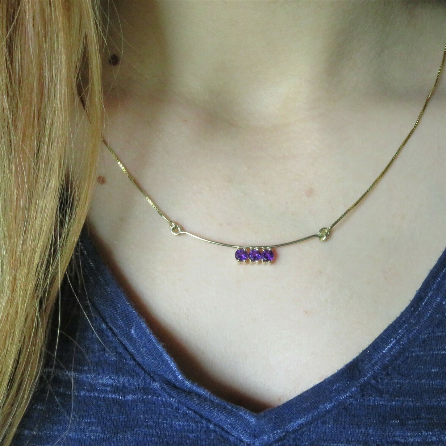 Amethyst Bar Necklace