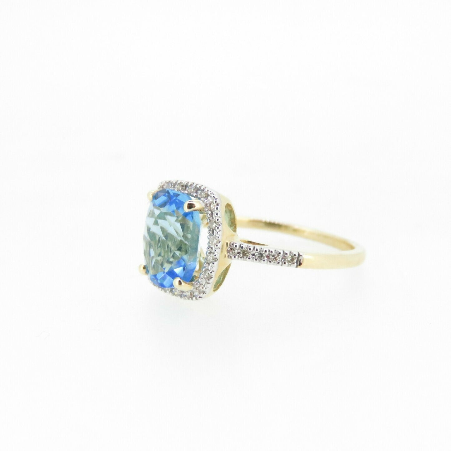 Blue Topaz Halo Ring