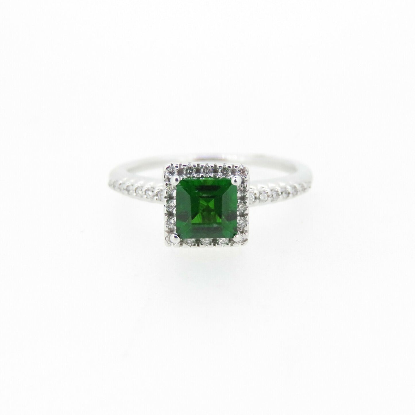 Chrome Diopside and Diamond Ring