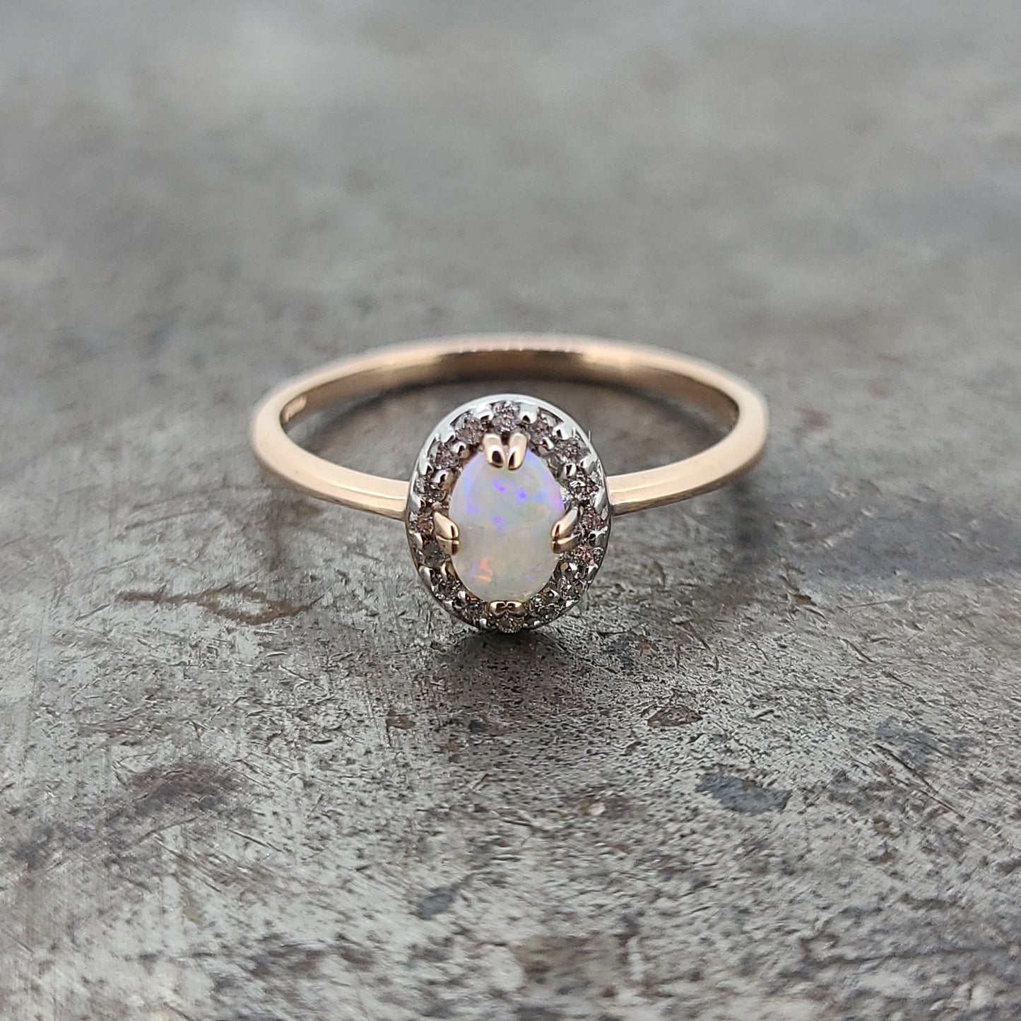 Diamond and Opal Ring