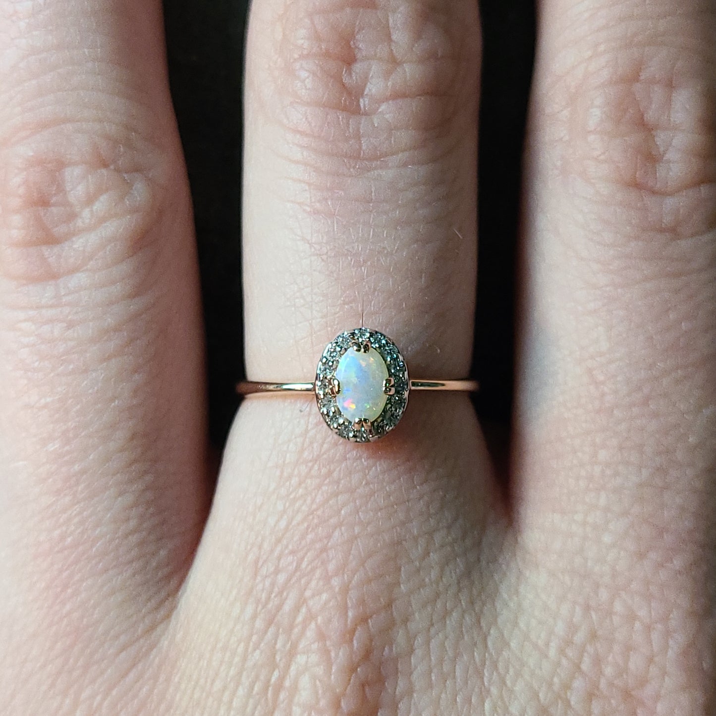 Diamond and Opal Ring