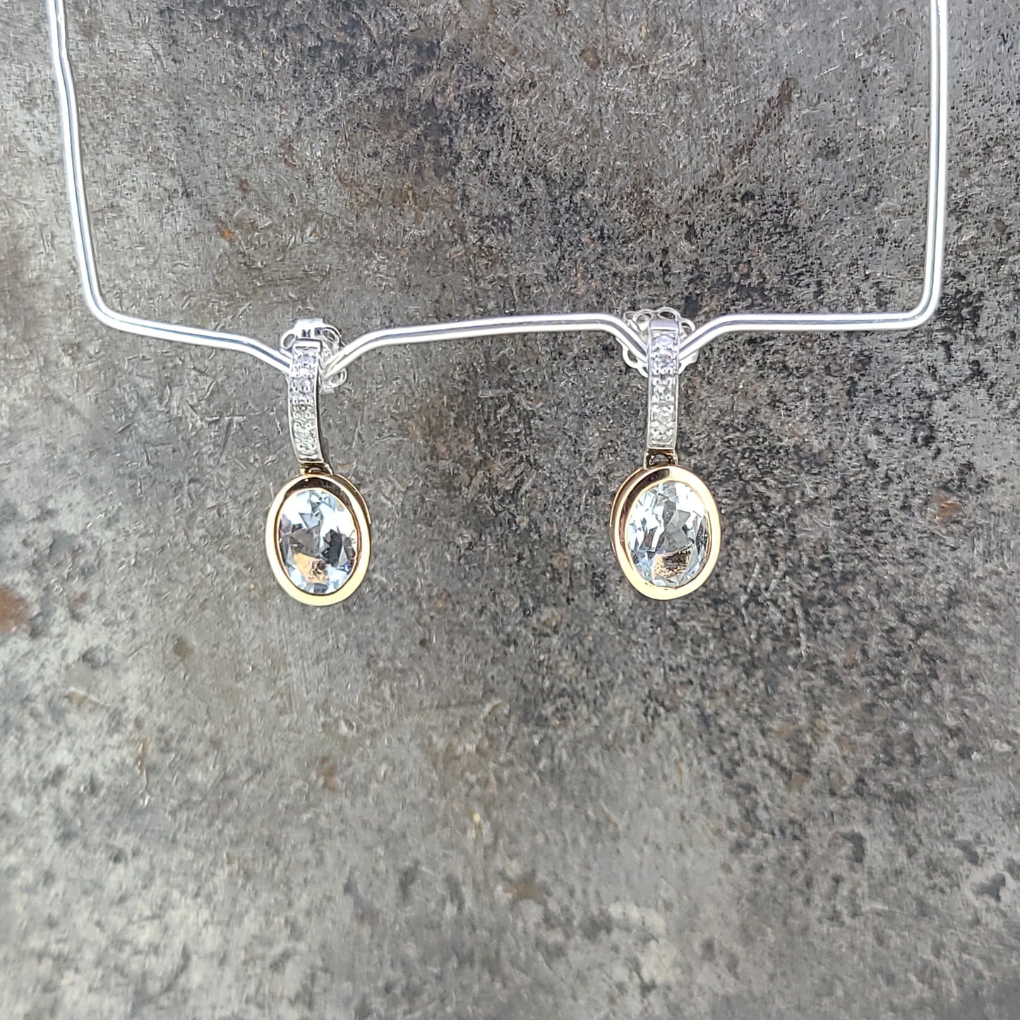 Aqua and Diamomd Earrings