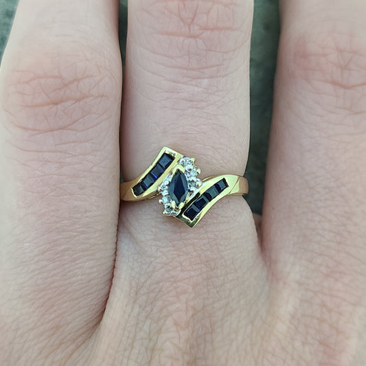 Synthetic Sapphire Ring