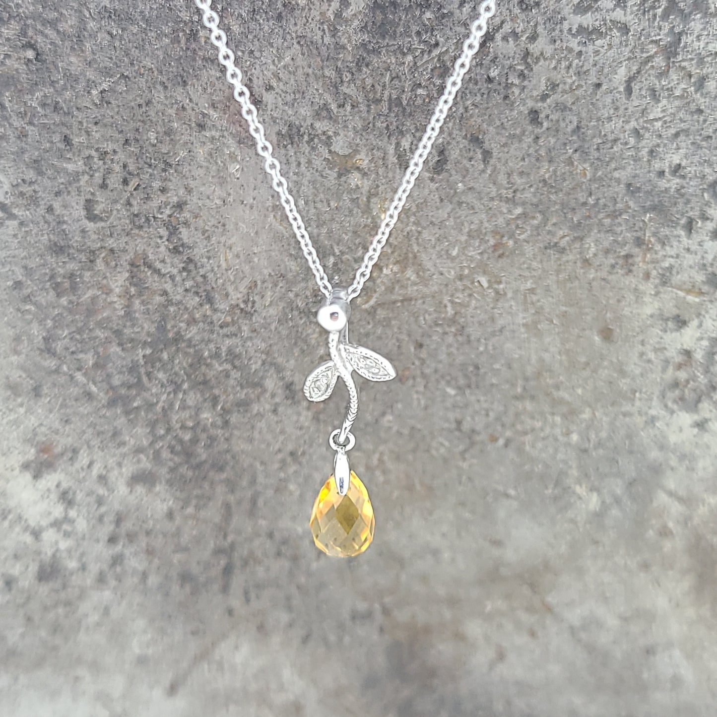 Citrine and Diamond Pendant