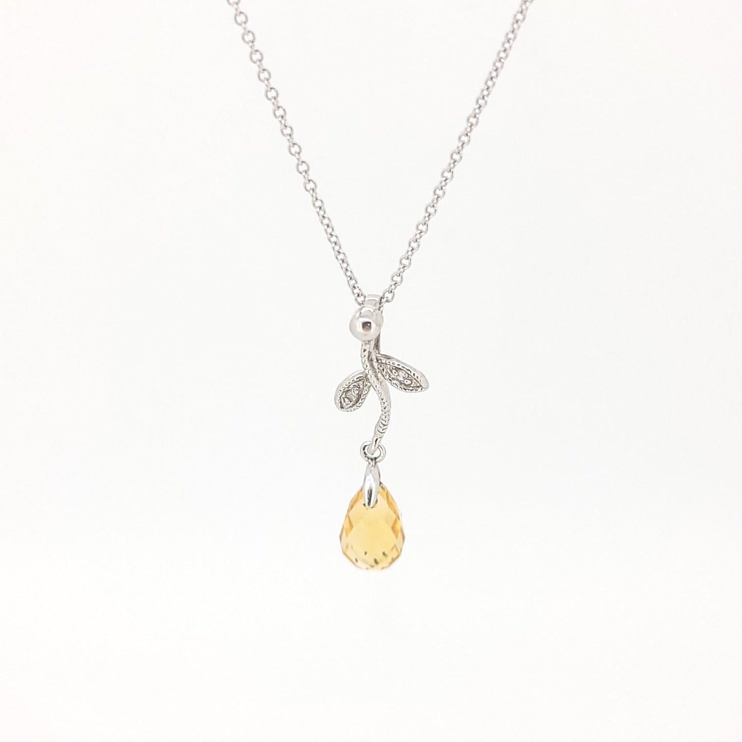 Citrine and Diamond Pendant