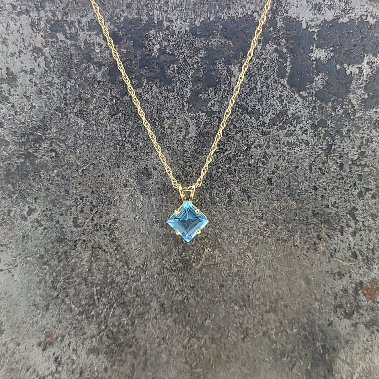 Princess Blue Topaz Pendant