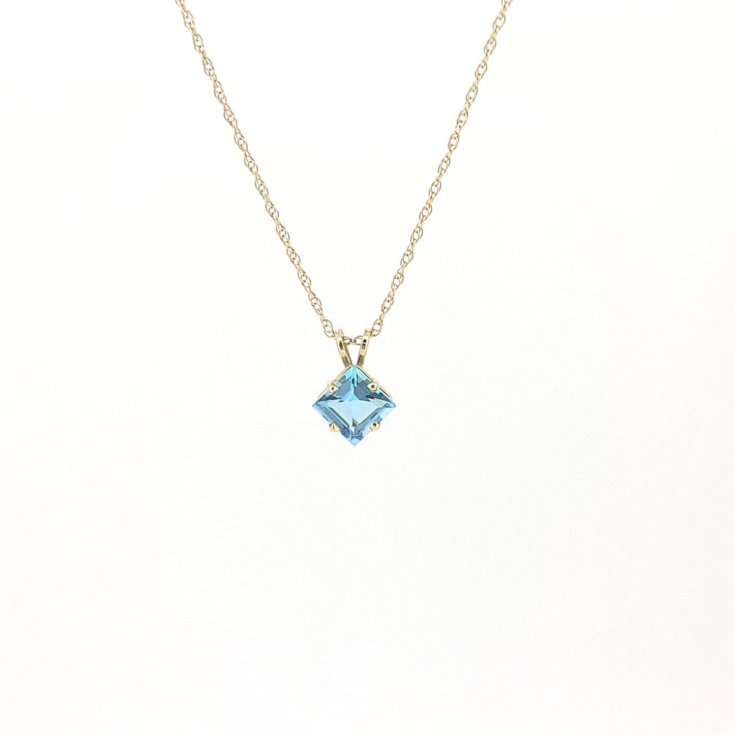 Princess Blue Topaz Pendant