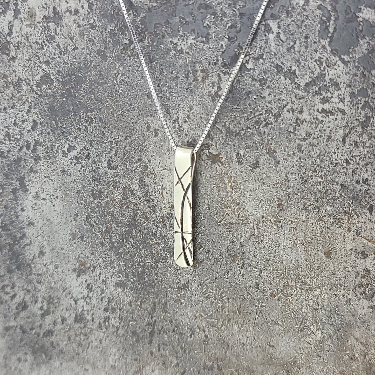 White Gold Bar Pendant