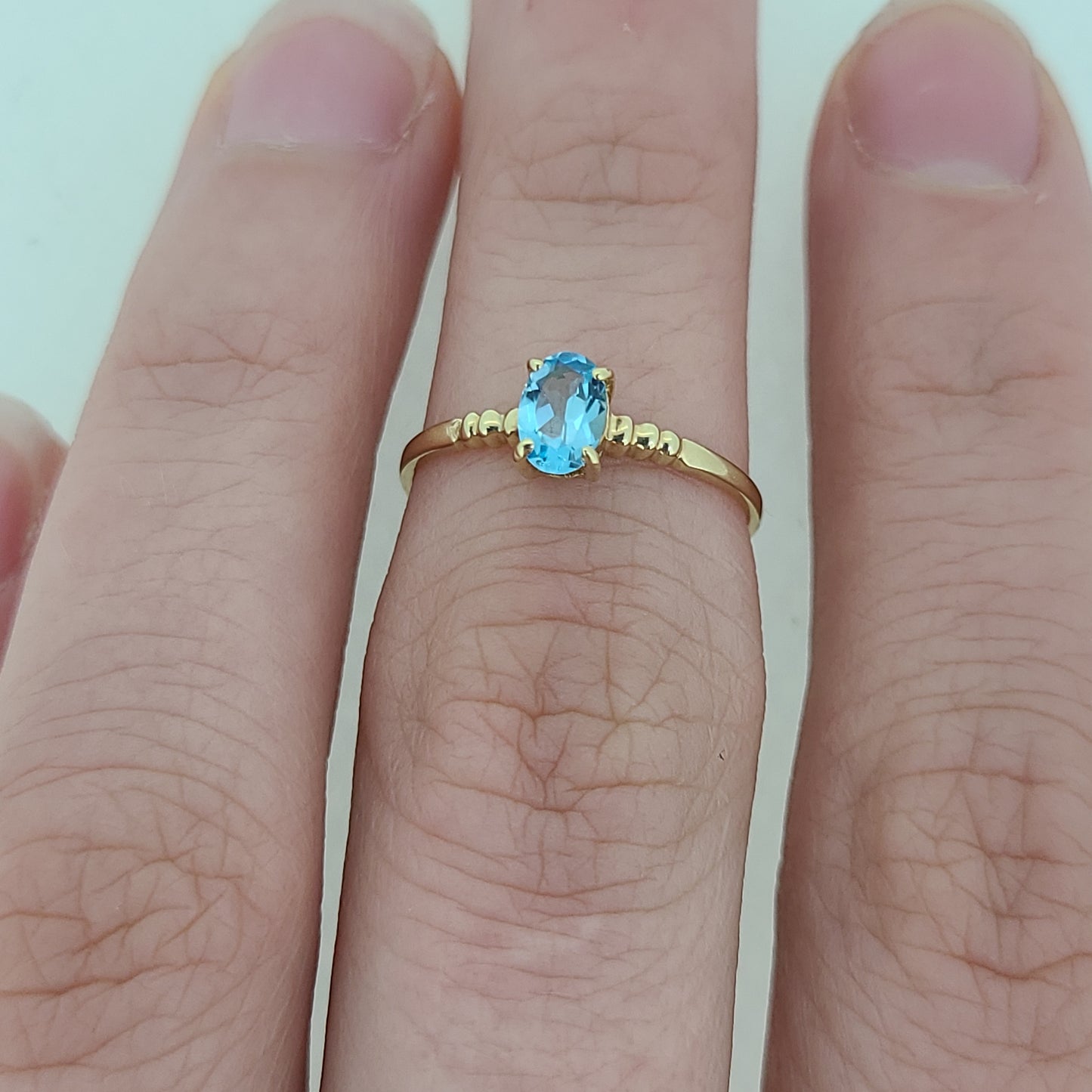 Oval Blue Topaz Ring