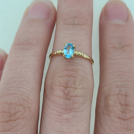 Oval Blue Topaz Ring